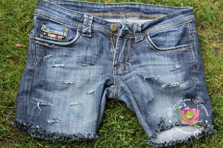 как сделать джинсовые шорты
