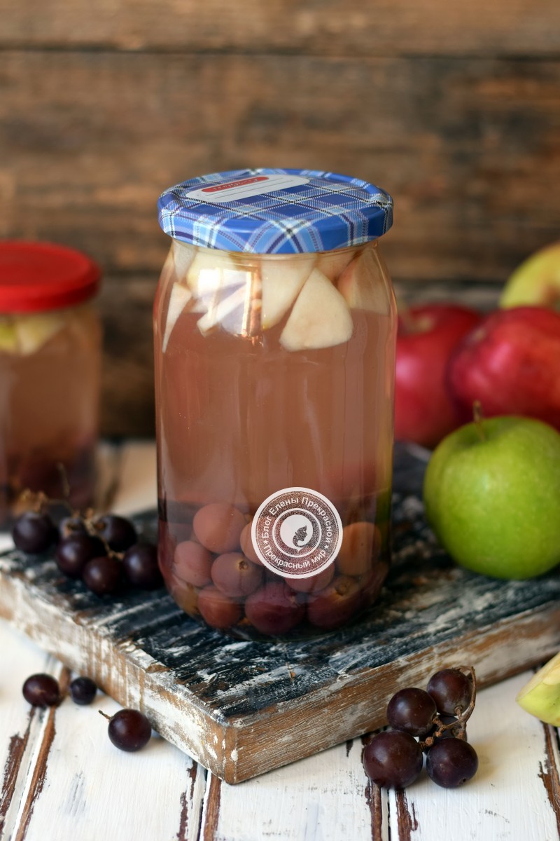 виноградно-яблочный компот на зиму рецепт в домашних условиях