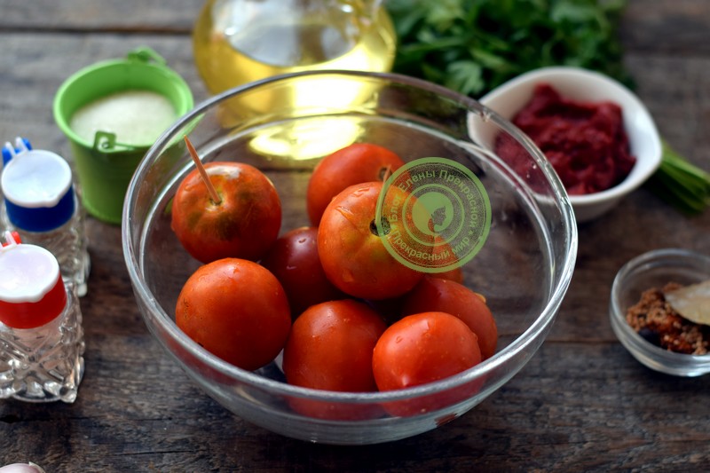 помидоры в собственном соку с томатной пастой рецепт