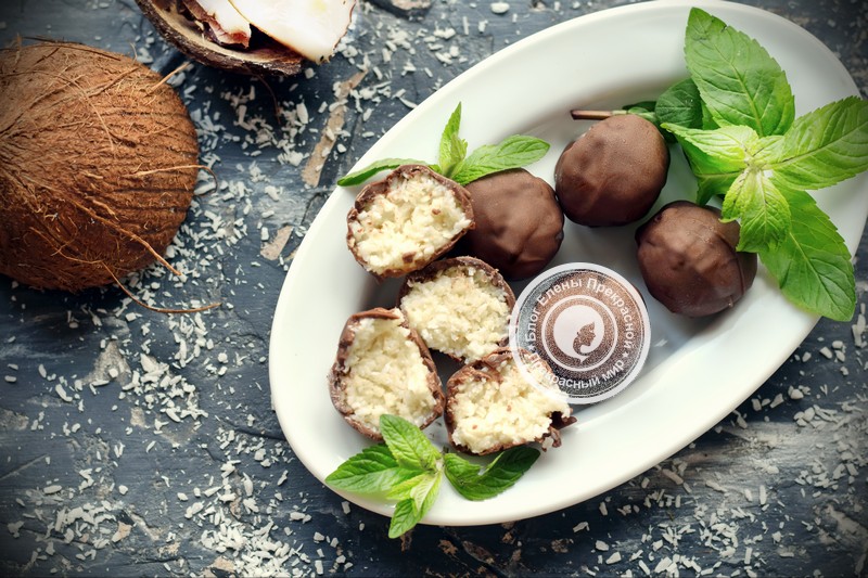 Конфеты Баунти с кокосом и шоколадом рецепт в домашних условиях